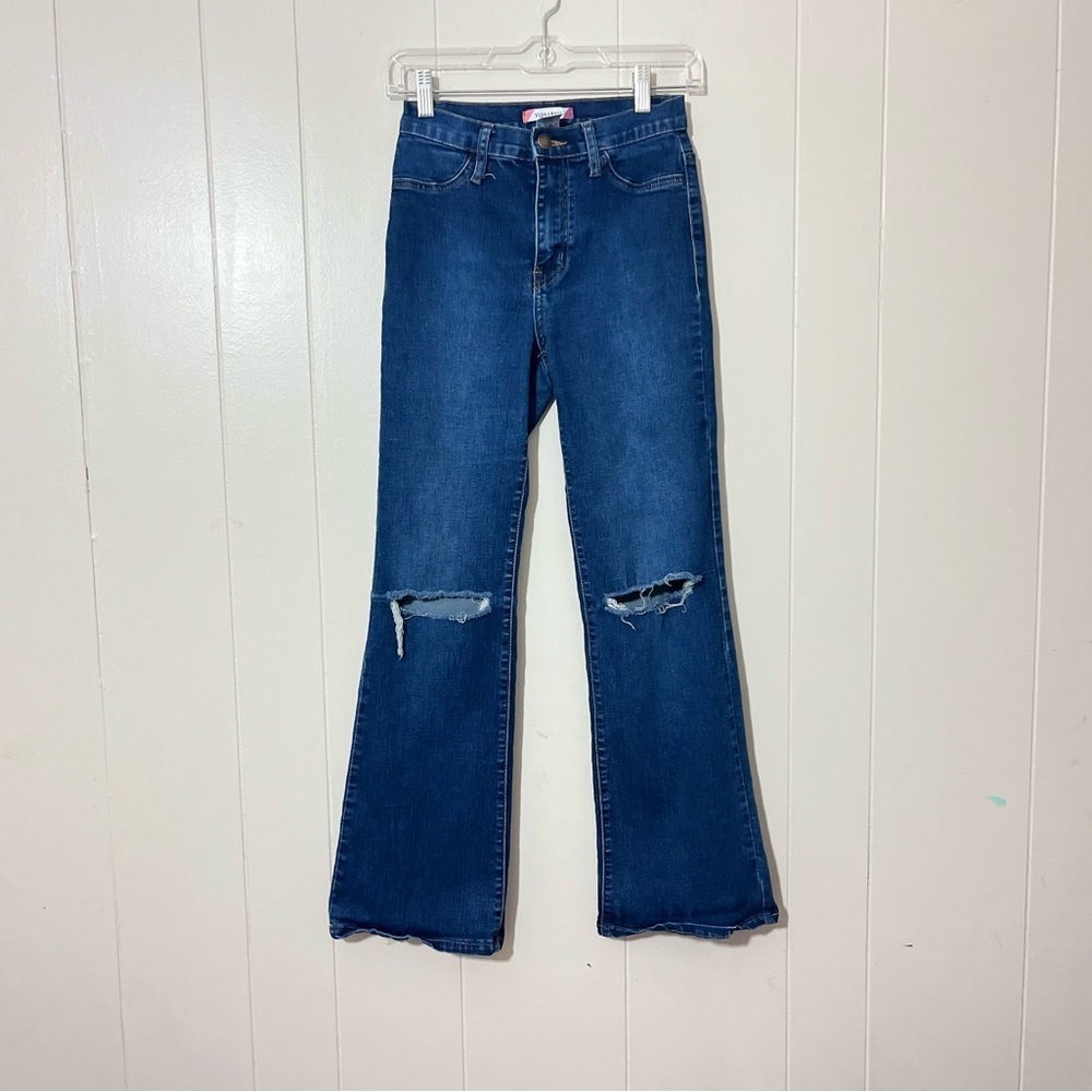 Vibe & Rant Distressed Womens Denim Blue Jeans Size 7
